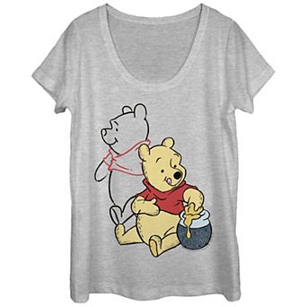 Disney's Winnie The Pooh Juniors' Line Art Portrait Tee