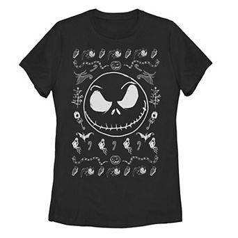 Disney's The Nightmare Before Christmas Jack Spooky Pattern Junior's Tee