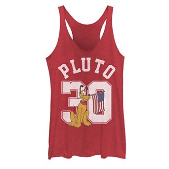 Disney's Mickey & Friends Pluto Juniors' American Flag Collegiate Tank Top