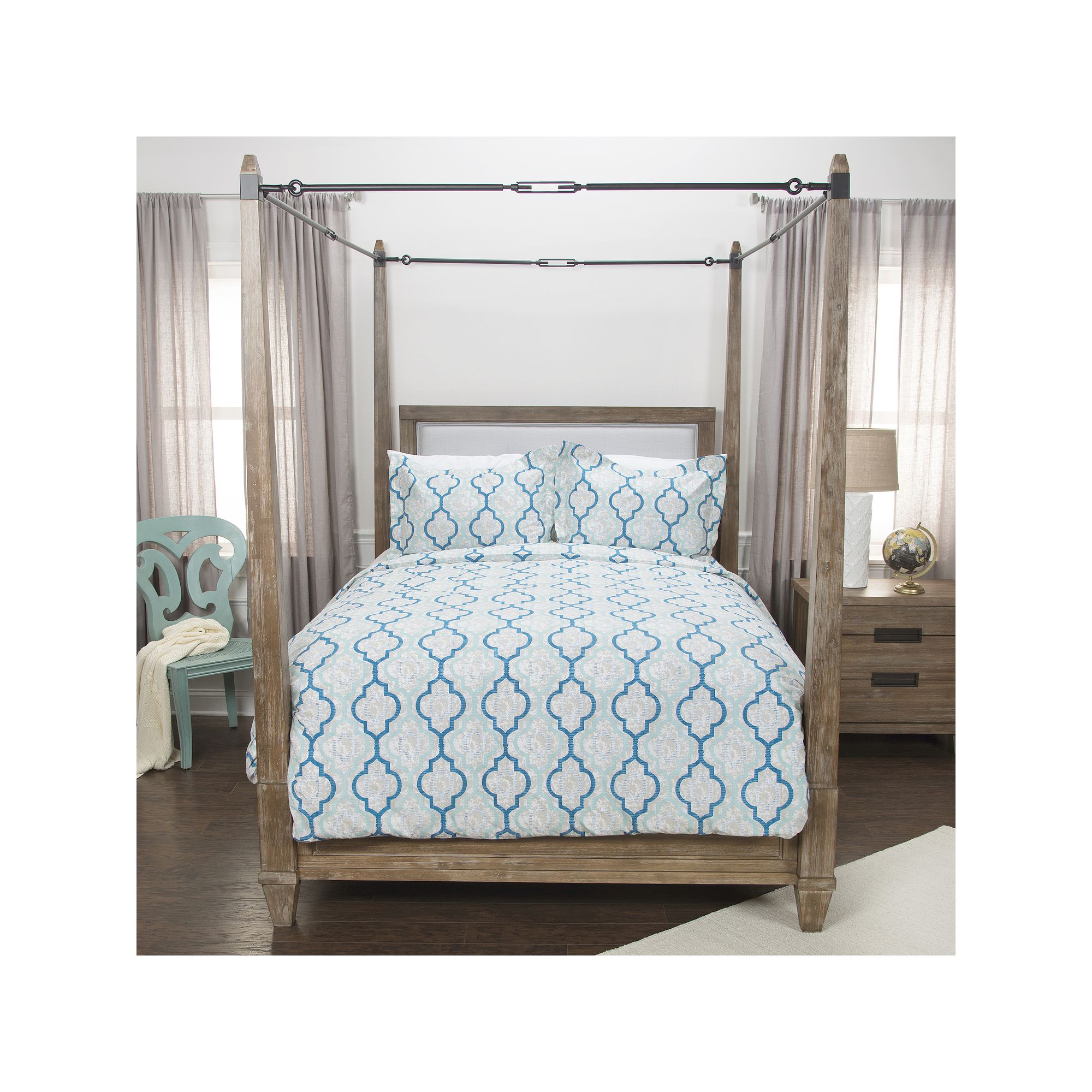 Rizzy Home Donny Osmond Young Love Duvet Cover Set, Blue Natural