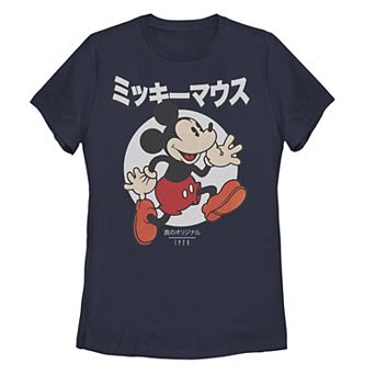 Disney's Mickey Mouse Juniors' Kanji Vintage Logo Graphic Tee