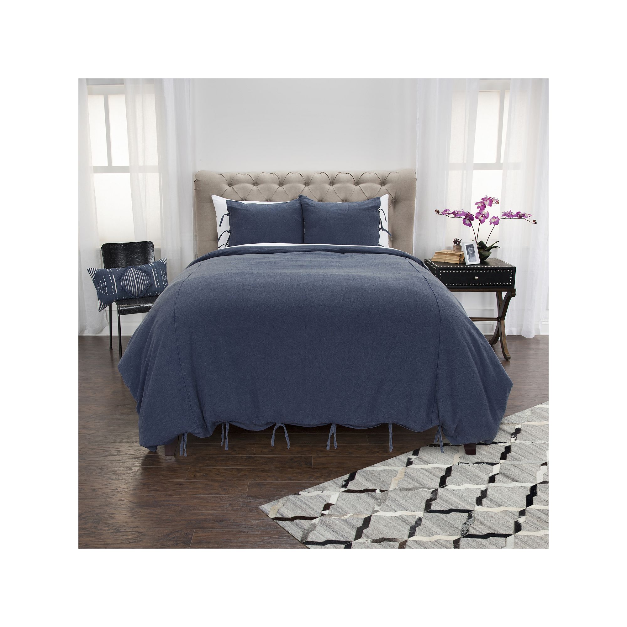 Rizzy Home Donny Osmond Cottonwood Duvet Cover Set, Blue