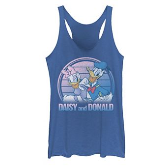 Juniors' Disney Mickey & Friends Donald And Daisy Lined Portrait Tank Top