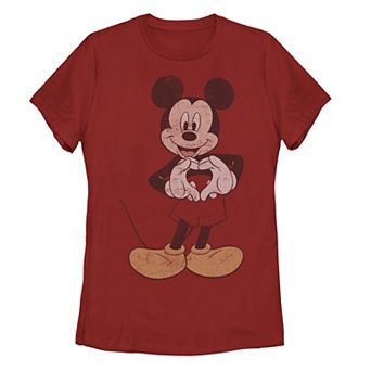 Disney's Mickey Mouse & Friends Juniors' Heart Hands Graphic Tee