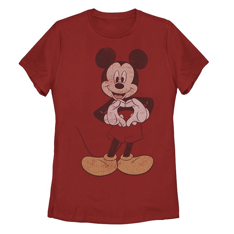 UPC 195561306644 product image for Disney's Mickey Mouse & Friends Juniors' Heart Hands Graphic Tee, Girl's, Size:  | upcitemdb.com