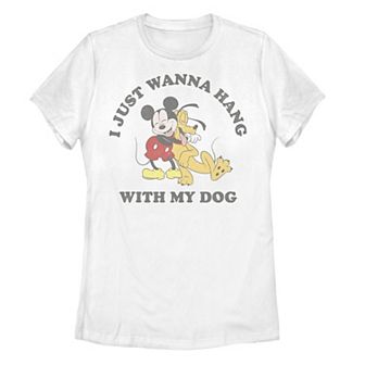 Disney's Mickey Mouse & Pluto Juniors' "I Just Wanna Hang With My Dog" Graphic Tee