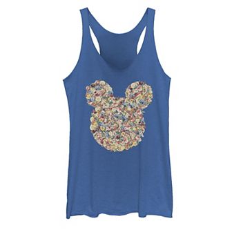 Disney's Mickey & Friends Juniors' Mickey Mouse Floral Fill Tank Top