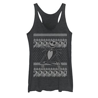 Disney's The Nightmare Before Christmas Jack Skellington Juniors' Ugly Pattern Tank Top