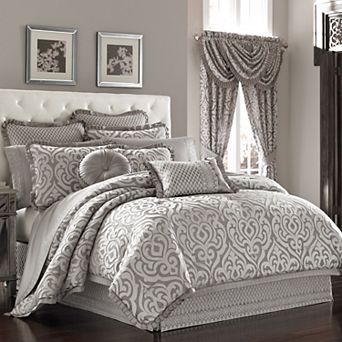 Five Queens Court Lafayette Silver Comforter Set with Shams