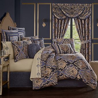 Five Queens Court Woodstock Indigo Comforter Set with Shams