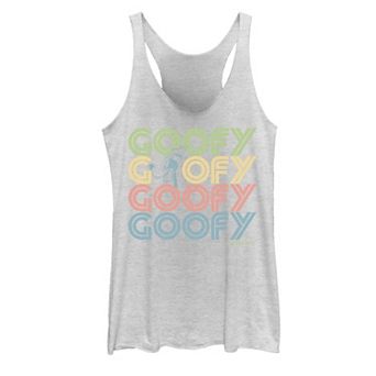 Disney's Goofy Head Portrait Name Stack Juniors' Tank Top
