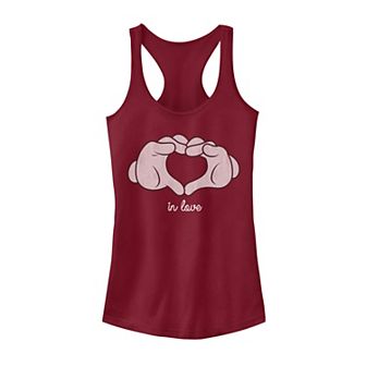 Disney's Mickey Mouse Juniors' Heart Hands In Love Tank Top
