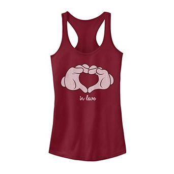 Disney's Mickey Mouse Juniors' Heart Hands In Love Tank Top