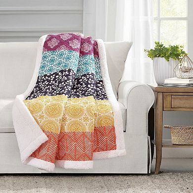 Lush Decor Bohemian Stripe Sherpa Throw