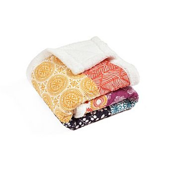 Lush Decor Bohemian Stripe Sherpa Throw