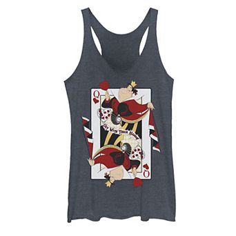Disney's Alice In Wonderland Queen Of Hearts Juniors' Playing Card Tank Top