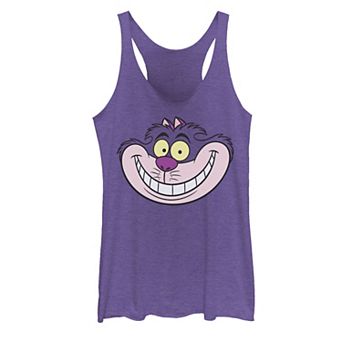Juniors' Disney Alice In Wonderland Cheshire Cat Big Face Tank Top