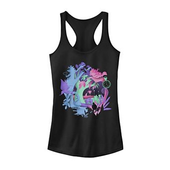 Disney's Alice In Wonderland Juniors' Neon Forest Silhouette Tank Top