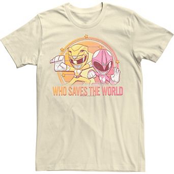 Men's Power Rangers Pink & Yellow Ranger Who Saves The World Tee