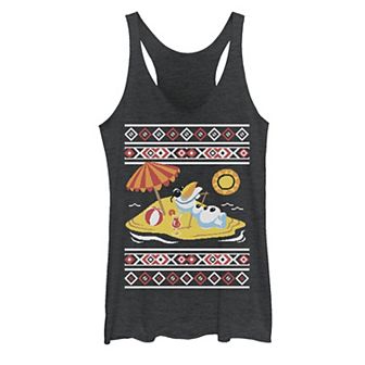 Disney's Frozen Olaf Juniors' In Summer Holiday Sweater Style Tank Top