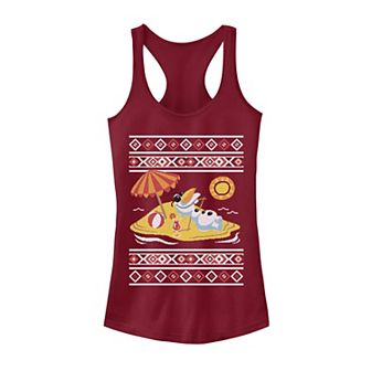 Disney's Frozen Olaf Juniors' In Summer Holiday Sweater Style Tank Top