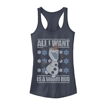 Disney's Frozen Olaf Juniors' All I Want Is A Warm Hug Ugly Sweater Tank Top