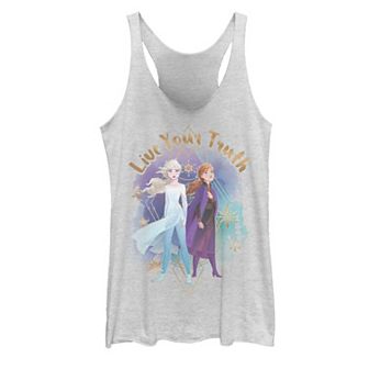 Disney's Frozen 2 Elsa Anna Live Your Truth Geometric Portrait Juniors' Tank Top