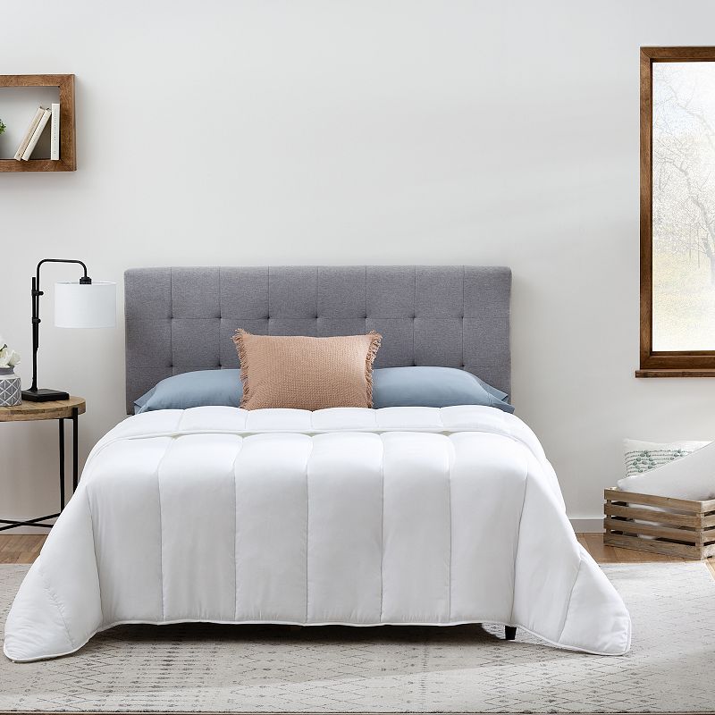 Lucid Dream Collection Medium Warmth Microfiber Comforter, White, King