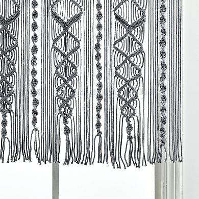 Lush Decor Boho Macrame Textured Cotton Valance