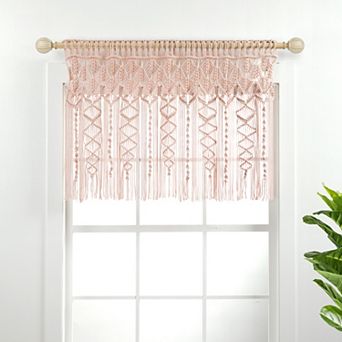 Lush Decor Boho Macrame Textured Cotton Valance