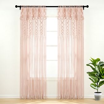 Lush Decor Boho Macrame Textured Cotton Window Curtain