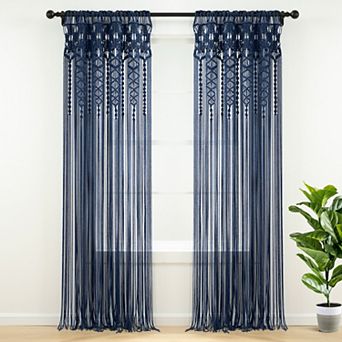 Lush Decor Boho Macrame Textured Cotton Window Curtain