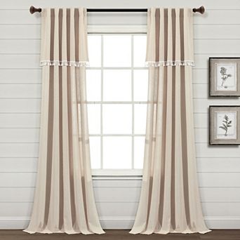 Lush Decor Ivy Tassel Faux Linen Window Curtain Set