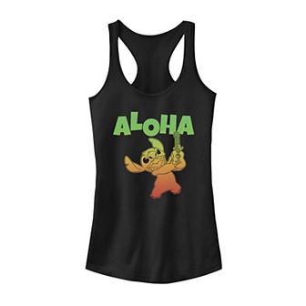 Disney's Lilo & Stitch Aloha Ukulele Gradient Portrait Juniors' Tank Top
