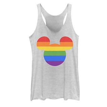 Disney's Mickey Mouse Rainbow Fill Juniors' Tri-Blend Racerback Tank Top