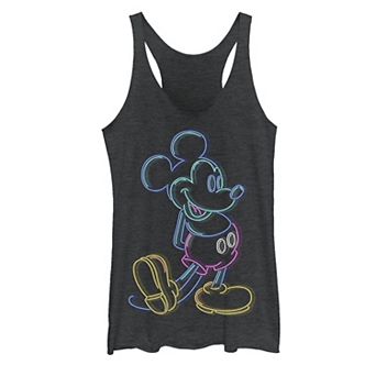 Disney's Mickey Juniors' Neon Outline Tank Top