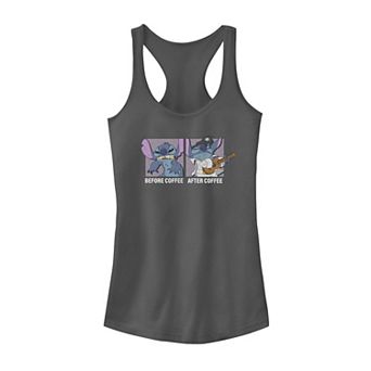 Disney's Lilo & Stitch Before Coffee After Coffee Juniors' Tank Top