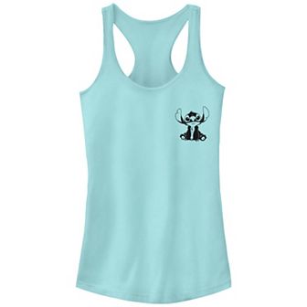 Juniors' Lilo & Stitch Vintage Lined Stitch Tank Top
