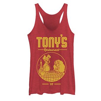 Juniors' Disney Lady And The Tramp Tony's Restaurant Poster Tank Top