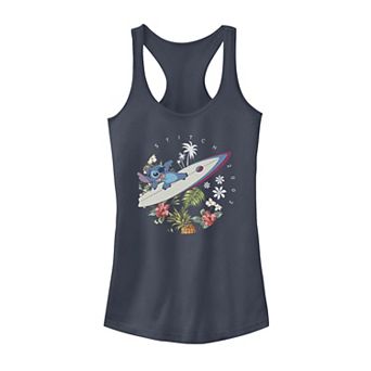 Disney's Lilo & Stitch Juniors' Surfing Tropical Circle Portrait Tank Top