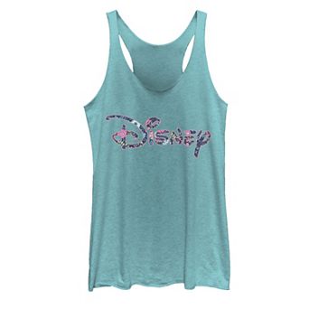 Disney Juniors' Floral Print Logo Tank Top