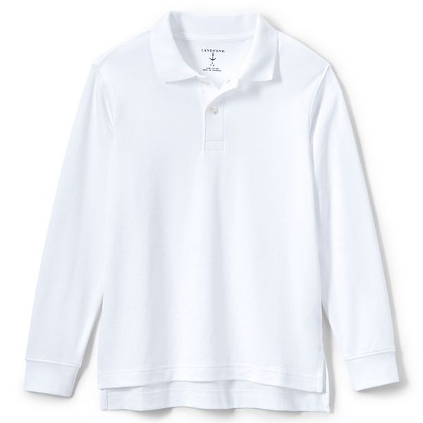 Lands' End School Uniform Women's Long Sleeve Interlock Polo Shirt