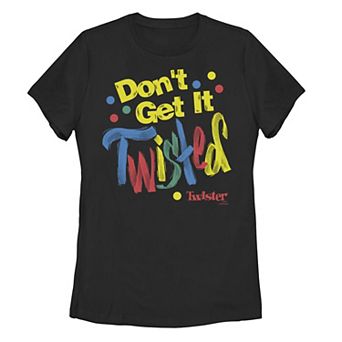 Juniors' Twister Don't Get It Twisted Paint Text Graphic Tee