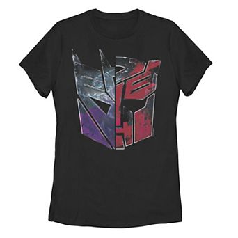 Juniors' Transformers Cybertron & Decepticon Autobot Split Graphic Tee