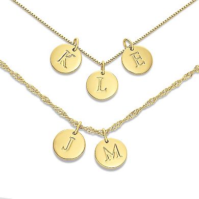 PRIMROSE 18k Gold Over Sterling Silver Letter Disc Charm 