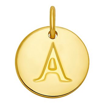 PRIMROSE 18k Gold Over Sterling Silver Letter Disc Charm