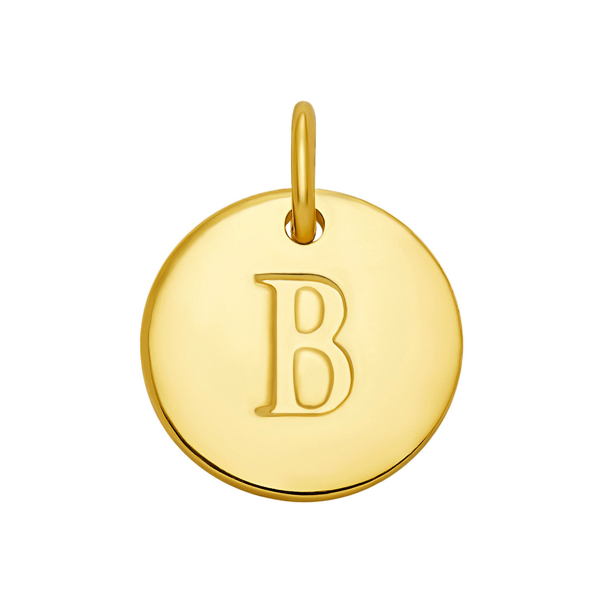 PRIMROSE 18k Gold Over Sterling Silver Letter Disc Charm, Womens, Gold Ove