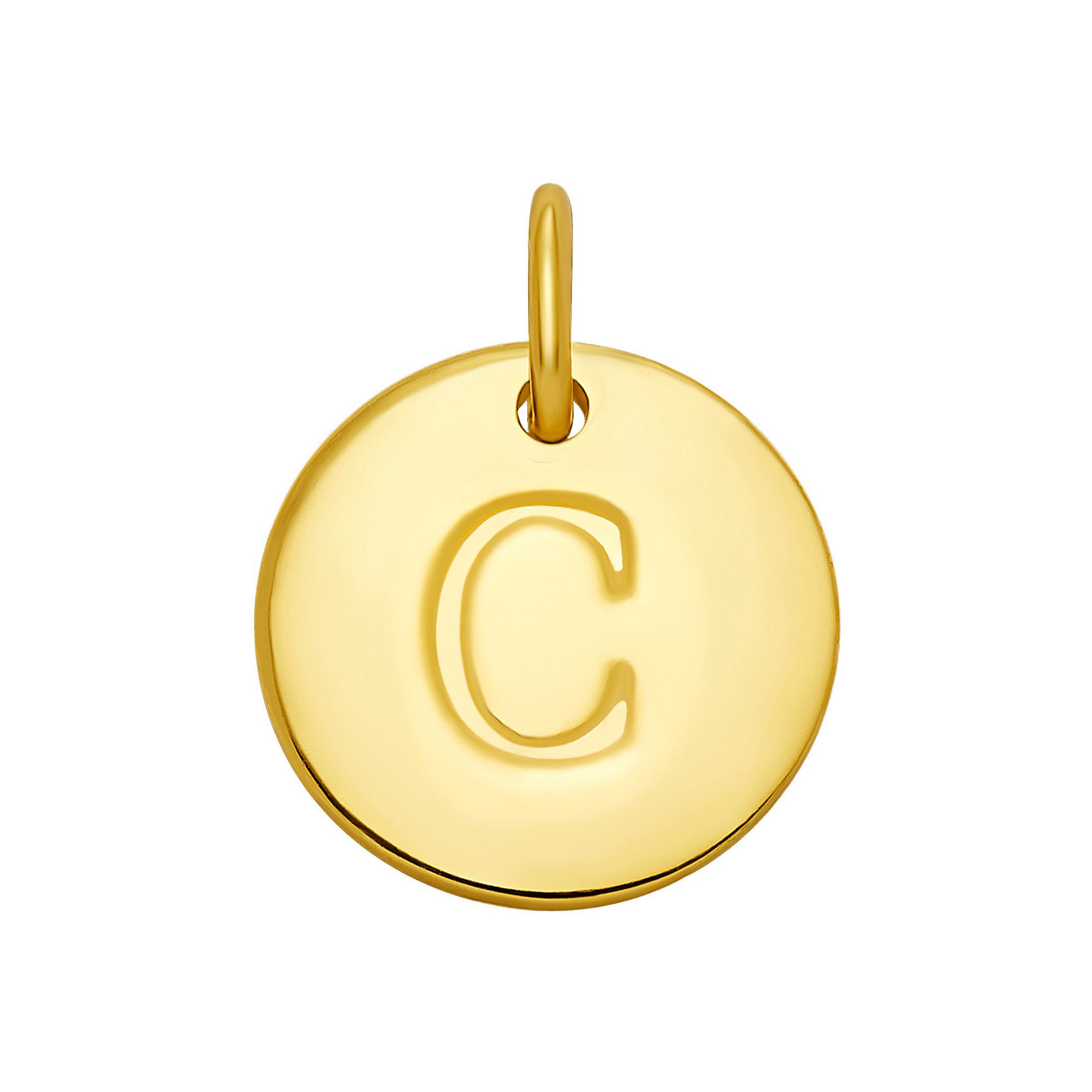 PRIMROSE 18k Gold Over Sterling Silver Letter Disc Charm, Womens, Gold Ove