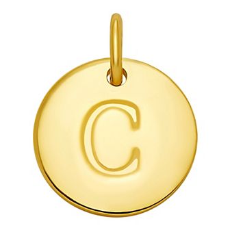 PRIMROSE 18k Gold Over Sterling Silver Letter Disc Charm