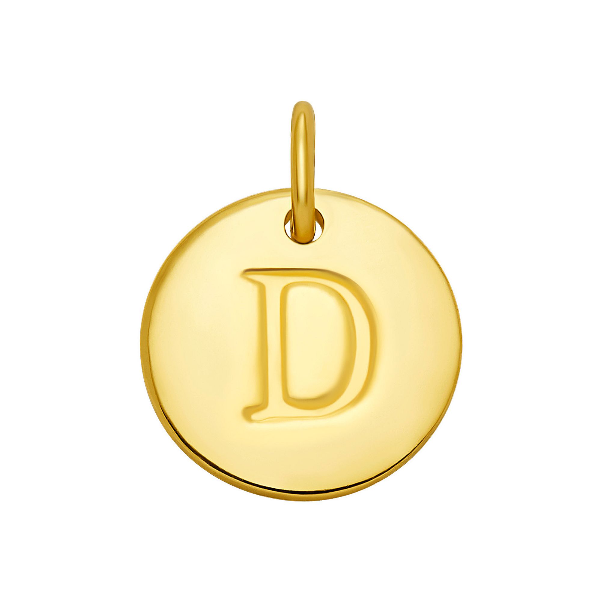 PRIMROSE 18k Gold Over Sterling Silver Letter Disc Charm, Womens, Gold Ove